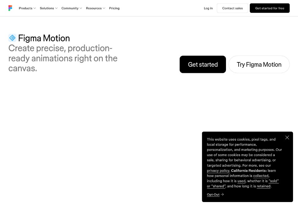 Frozen desktop motion page